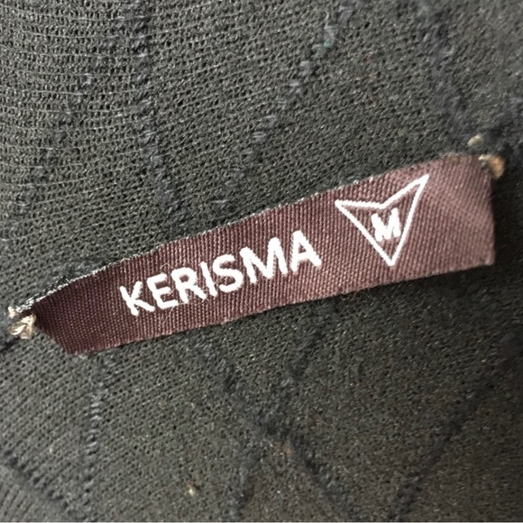 Kerisma Black Long Fitted Sleeve Hi Low Textured Stretchy open front - Picture 3 of 6